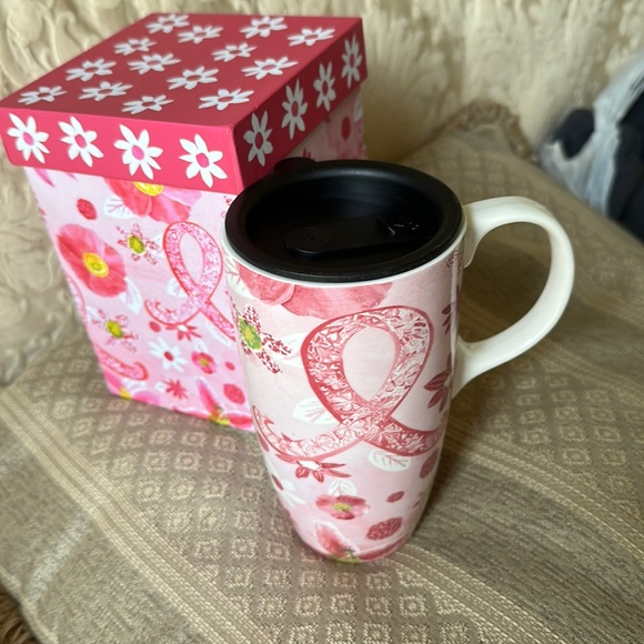 Evergreen Enterprises Other - EVERGREEN TRAVEL MUG BREAST CANCER RIBBON MUG & MATCHING BOX